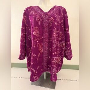 Belle by Kim Gravel Magenta Embellished Top